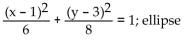 Use completing the square to rewrite the equation in one of the standard forms for a conic and identify the conic. -  A)    B)    C)    D)   