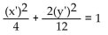 Write an equation in the x'y'-system for the graph of the given equation in the xy-system using the given angle of rotation. -  A)    B)    C)    D)   