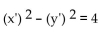 Write an equation in the x'y'-system for the graph of the given equation in the xy-system using the given angle of rotation. -  A)    B)    C)    D)   