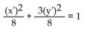 Write an equation in the x'y'-system for the graph of the given equation in the xy-system using the given angle of rotation. -  A)    B)    C)    D)   