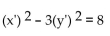 Write an equation in the x'y'-system for the graph of the given equation in the xy-system using the given angle of rotation. -  A)    B)    C)    D)   