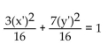 Write an equation in the x'y'-system for the graph of the given equation in the xy-system using the given angle of rotation. -  A)    B)    C)    D)   