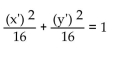Write an equation in the x'y'-system for the graph of the given equation in the xy-system using the given angle of rotation. -  A)    B)    C)    D)   