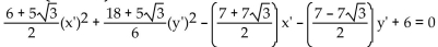 Write an equation in the x'y'-system for the graph of the given equation in the xy-system using the given angle of rotation. -  A)    B)  The given angle of rotation does not eliminate the product term. C)    D)   