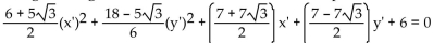 Write an equation in the x'y'-system for the graph of the given equation in the xy-system using the given angle of rotation. -  A)    B)  The given angle of rotation does not eliminate the product term. C)    D)   