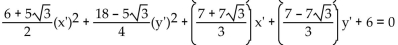 Write an equation in the x'y'-system for the graph of the given equation in the xy-system using the given angle of rotation. -  A)    B)  The given angle of rotation does not eliminate the product term. C)    D)   