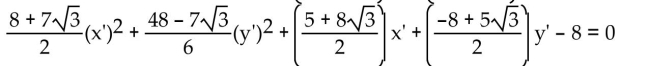 Write an equation in the x'y'-system for the graph of the given equation in the xy-system using the given angle of rotation. -  A)  The given angle of rotation does not eliminate the product term. B)    C)    D)   