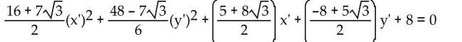 Write an equation in the x'y'-system for the graph of the given equation in the xy-system using the given angle of rotation. -  A)  The given angle of rotation does not eliminate the product term. B)    C)    D)   
