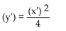 Use rotation of axes to eliminate the product term. -  A)    B)    C)    D)   