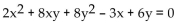 Use the discriminant to determine whether the graph of the equation is an ellipse (or circle) , a hyperbola, or a parabola. -  A)  Parabola B)  Ellipse/circle C)  Hyperbola