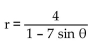 Write the polar equation for a conic with focus at the origin and the given eccentricity and directrix. -e = 4, y = -7 A)    B)    C)    D)   