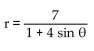 Write the polar equation for a conic with focus at the origin and the given eccentricity and directrix. -e = 4, y = -7 A)    B)    C)    D)   