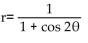 Write the polar equation for a conic with focus at the origin and the given eccentricity and directrix. -e = 1, x = 2 A)    B)    C)    D)   