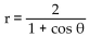 Write the polar equation for a conic with focus at the origin and the given eccentricity and directrix. -e = 1, x = 2 A)    B)    C)    D)   