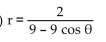 Write the polar equation for a conic with focus at the origin and the given eccentricity and directrix. -e = 2, x = -9 A)    B)    C)    D)   