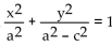 Provide an appropriate response. -It can be shown that an ellipse with foci (c, 0)  and (-c, 0) , where the sum of the distances from any point (x, y)  of the ellipse to the two foci is 2a, has the equation   . Use this result to find an equation of an Ellipse with foci (3, 0)  and (-3, 0) , where the sum of the distances from any point of the ellipse to the two foci is 12. A)    B)    C)    D)   