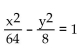 Provide an appropriate response. -It can be shown that a hyperbola with center at the origin, foci at F'(-c, 0)  and F(c, 0) , and equation d(P, F')  - d(P,F)  = 2a has equation   Use this result to find an equation of a hyperbola with center atthe origin, foci at (-8, 0)  and (8, 0) , and absolute value of the distances from any point of the hyperbola to thetwo foci equal to 8. A)    B)    C)    D)    