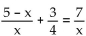 Solve the equation. -  A)    B)  {-4} C)  {-8} D)  {8}