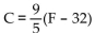 Solve the formula for the specified variable. -F =   C + 32 for C A)    B)    C)    D)   