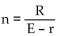 Solve the formula for the specified variable. -R = nE - nr, for n A)  n = R + nr - E B)    C)  n = R - E + r D)   