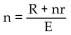 Solve the formula for the specified variable. -R = nE - nr, for n A)  n = R + nr - E B)    C)  n = R - E + r D)   