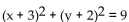 Write the standard equation for the circle. -Center at (2, 3) , radius   A)    B)    C)    D)   