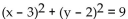 Write the standard equation for the circle. -Center at (2, 3) , radius   A)    B)    C)    D)   
