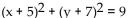 Write the standard equation for the circle. -Center at (-7, -5) , passing through (-4, -1)  A)    B)    C)    D)   