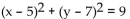 Write the standard equation for the circle. -Center at (-7, -5) , passing through (-4, -1)  A)    B)    C)    D)   