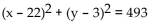 Write the standard equation for the circle. -Center (3, 22) , passing through the origin A)    B)    C)    D)   