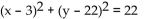 Write the standard equation for the circle. -Center (3, 22) , passing through the origin A)    B)    C)    D)   