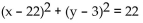 Write the standard equation for the circle. -Center (3, 22) , passing through the origin A)    B)    C)    D)   