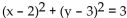 Write the standard equation for the circle. -Center (3, 2) , passing through (0, 2)  A)    B)    C)    D)   