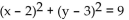 Write the standard equation for the circle. -Center (3, 2) , passing through (0, 2)  A)    B)    C)    D)   