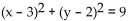 Write the standard equation for the circle. -Center (3, 2) , passing through (0, 2)  A)    B)    C)    D)   
