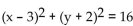 Write the standard equation for the circle. -  A)    B)    C)    D)   