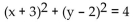 Write the standard equation for the circle. -  A)    B)    C)    D)   