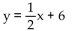 Write an equation in slope-intercept form for the line shown. -  A)    B)  y = 2x - 6 C)    D)  y = 2x + 6