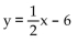Write an equation in slope-intercept form for the line shown. -  A)    B)  y = 2x - 6 C)    D)  y = 2x + 6