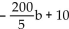Solve the problem. -An office manager will spend a total of $20,000 on copiers at $2000 each and boxes of paper at $50 each. Write the number of copiers purchased, c, as a function of the number of boxes of paper purchased, b. Find and Interpret the slope. Hint: Start with standard form. A)    ; If b increases by 5, then c decreases by 200. B)    If b increases by 200, then c decreases by 5. C)    ; If b decreases by 200, then c increases by 5. D)    ; If b decreases by 5, then c increases by 200.