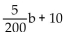 Solve the problem. -An office manager will spend a total of $20,000 on copiers at $2000 each and boxes of paper at $50 each. Write the number of copiers purchased, c, as a function of the number of boxes of paper purchased, b. Find and Interpret the slope. Hint: Start with standard form. A)    ; If b increases by 5, then c decreases by 200. B)    If b increases by 200, then c decreases by 5. C)    ; If b decreases by 200, then c increases by 5. D)    ; If b decreases by 5, then c increases by 200.