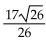 The distance d from the point   to the line Ax + By = C is given by the formula d   Find the exact distance from the given point to the given line. -(3, 6) , y = 5x - 8 A)    B)    C)    D)   