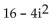 Perform the indicated operations and write the answer in the form a + bi, where a and b are real numbers. -(4 - 2i) (4 + 2i)  A)    B)    C)  12 D)  20