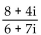 Write the quotient in the form a + bi. -  A)    B)    C)    D)   