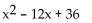 Find the perfect square trinomial whose first two terms are given. -x   A)    B)    C)    D)   