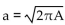 Solve for the indicated variable. -Solve for a. A =   A)    B)    C)    D)   