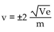 Solve for the indicated variable. -Solve for v.   A)    B)    C)    D)   