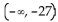 Write the solution set in interval notation. -x < -27 A)    B)    C)    D)   