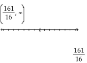 Solve the inequality. Write the solution set using interval notation and graph it. -  A)    B)    C)    D)   