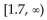 Solve the inequality by reading the graph. -5x - 8.7 > 0   y = 5x - 8.7 A)    B)    C)    D)   